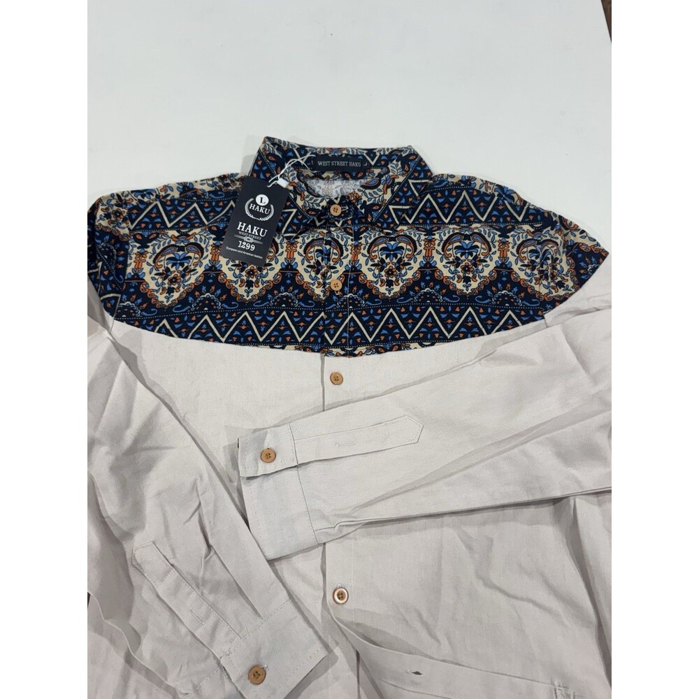 West Street Haku Men’s Western‎ Aztec Print Long Sleeve Size Large